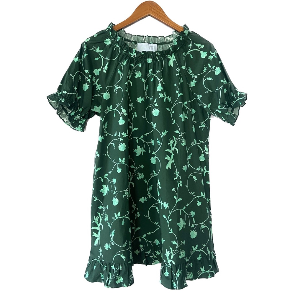 Hill House Home Nap Dress®️ in Katherine green botanical print 🌿 size L
